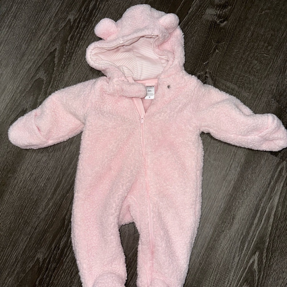 Carter's Pink Cozy Footie One Piece